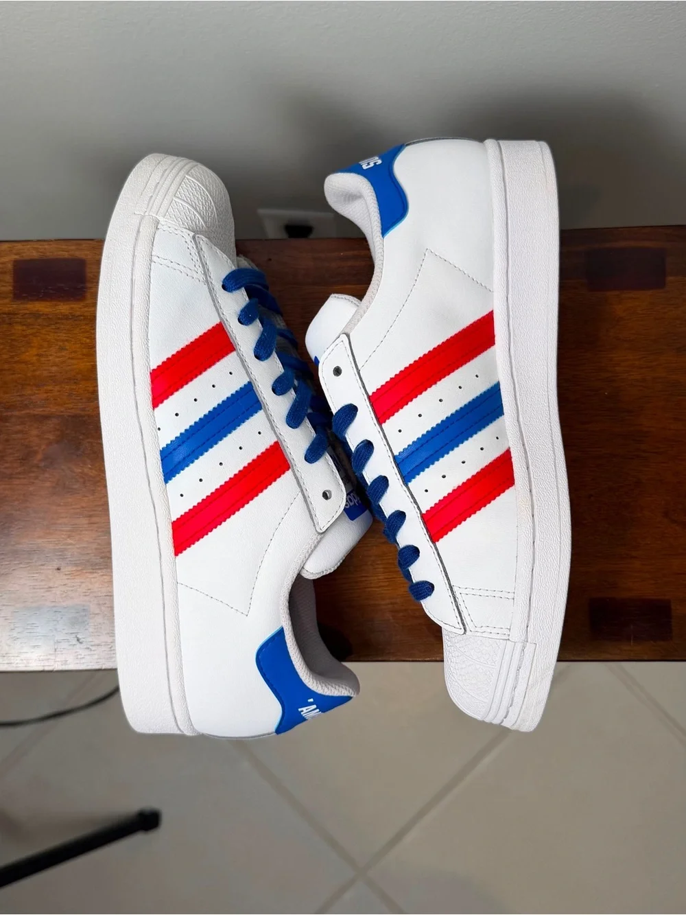 Adidas Superstar Americana VS FY3033 White Red Blue Men’s 7.5 EU 40 2/3